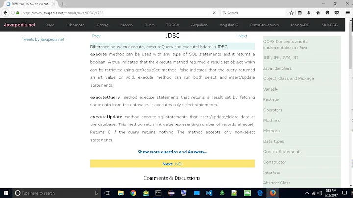 Difference between execute, executeQuery and executeUpdate in JDBC. | javapedia.net