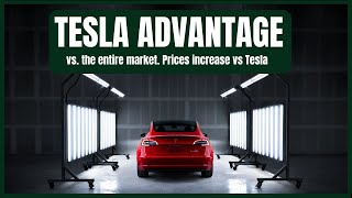 Tesla Advantage vs. the entire Market. Prices increase vs. Tesla
