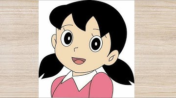 How to Draw Shizuka from Doraemon step by stepIl Easy drawing ideas for beginners 🌸🌸🌸🌸🌸🌸