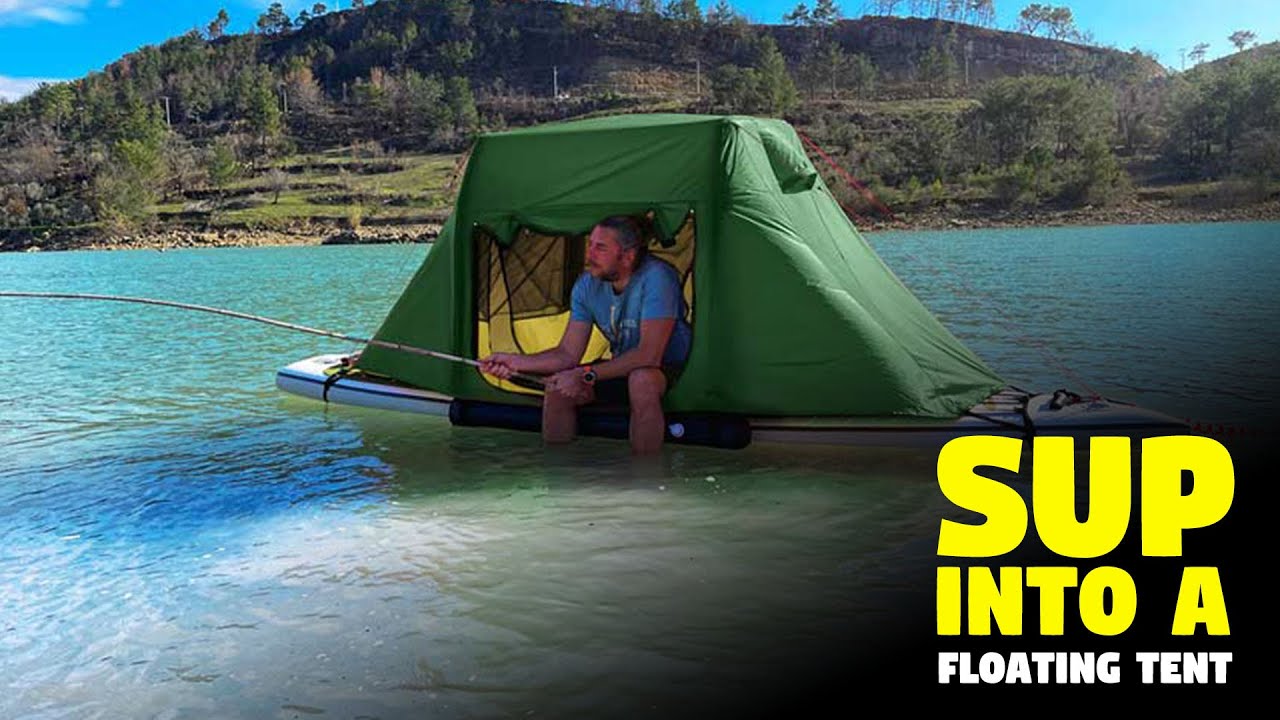 The BAJAO Cabin camp on water tent turns any SUP into a floating tent