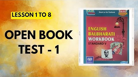 STD 5|Open Book Test 1|English Balbharati Workbook Question Answers|