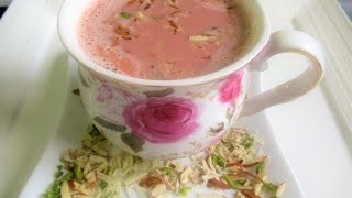 Qaimaq Chai Afghani  - Kashmiri Chai , Pink Tea Recipe,Gulabi chai, shir chai  قیماق چای. شیرچای