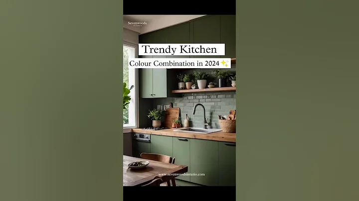 Trendy Kitchen Colour Combinations in 2024 ✨ #sevenwoodsinterio #interiordesign #homedecor #kitchen
