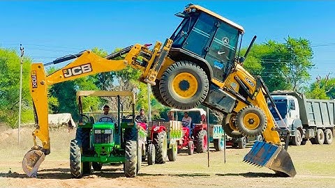 JCB 3dx Machine Dumper Loding Mud In Tractor Trolley Loding Jcb Dumper Video Jcb Tractor truck Video