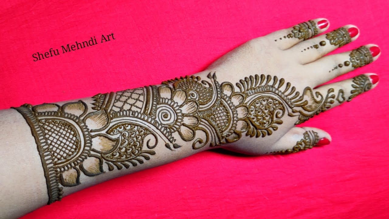 Full hand arabic shaded bridal mehndi design | simple arabic ...