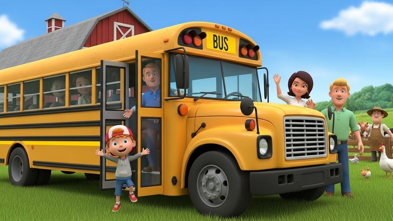 The Wheels on the Bus Go to the Farm | Fun Farm Animals & Learning for Kids | Sing Along Adventure!