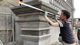 Creative Concrete Column Construction Methods And Techniques Using Sand And Cement Fixed Iron Nails