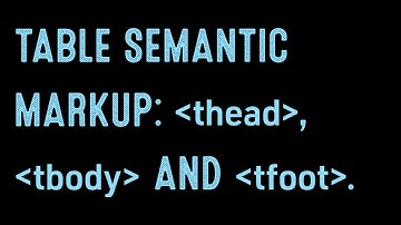 Designers Learn Code: Semantic Markup of Tables