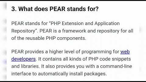 What is pear stand for in PHP | php interview questions and answers