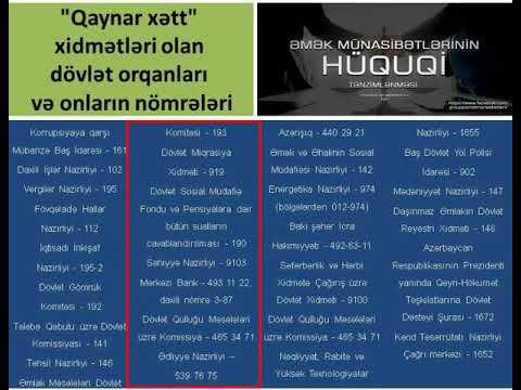 Dövlət orqanlarının qaynar xətləri