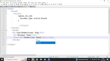 How to underline text using ins tag in HTML