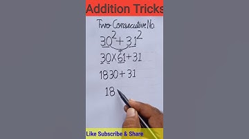 Two Consecutive numbers Square Addition || Short Tricks || Addition @skystruggleeducation4645