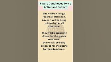 Future Continuous Tense Active and Passive in English Grammar #shorts
