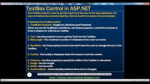 10 ASP NET TextBox Control Part 10