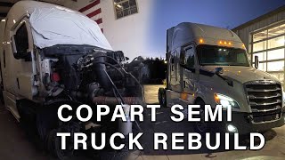 Copart semi truck rebuild timelapse. 2019 Salvage Freightliner Cascadia