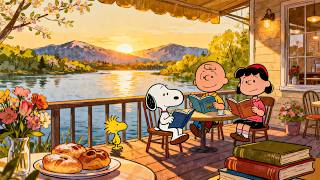 Peaceful Sunset Reading with Snoopy & Charlie Brown 🌅 Lofi for Focus & Relax