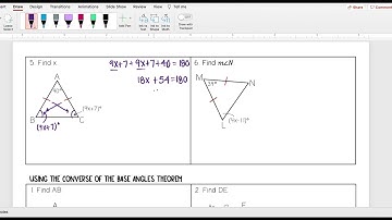 Using Base Angles Theorem and Converse Examples