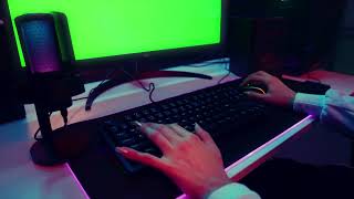Gaming setup green screen monitor | keyboard typing rgb cinematic #gaming #shorts #computer #short