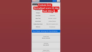 normalised score rrb ntpc graduate level #rrb #ntpc #normalisation #zone #2025