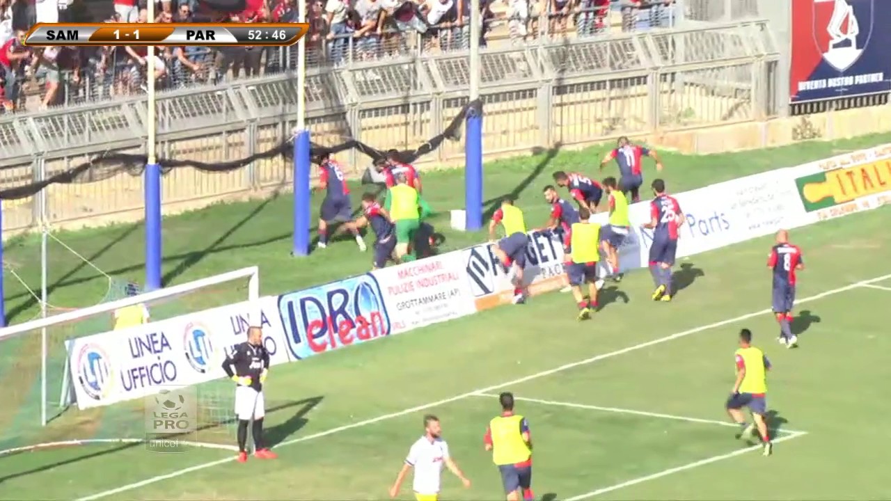 Sambenedettese-Parma 2- 2: HL 7^ Giornata Girone B Lega Pro