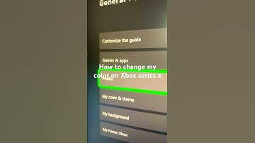 How to change my color on Xbox series x