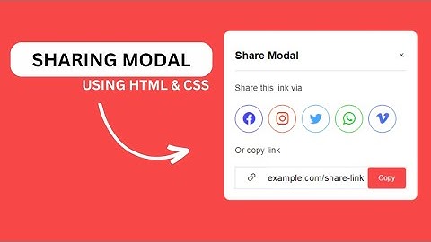 Popup Share Modal UI Design using HTML CSS & JavaScript