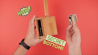 Secret Pocket Bamboo Box Hidden Storage