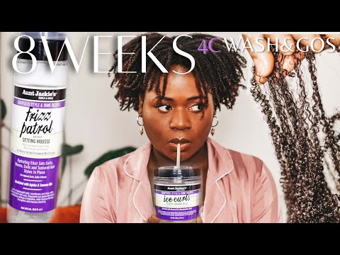AUNT JACKIE'S GRAPE SEED LINE | 8 WEEKS OF 4C NATURAL HAIR WASH AND GOS | WEEK 1