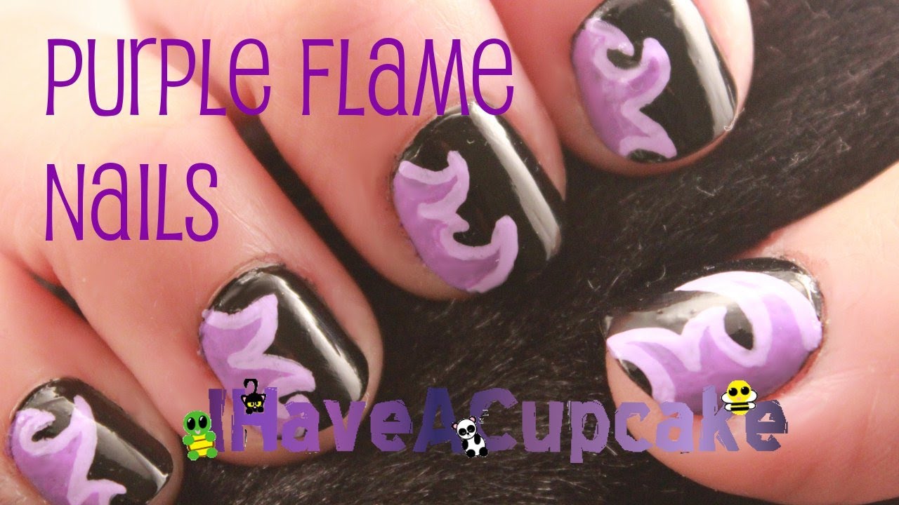 Purple Flame Nail Art YouTube