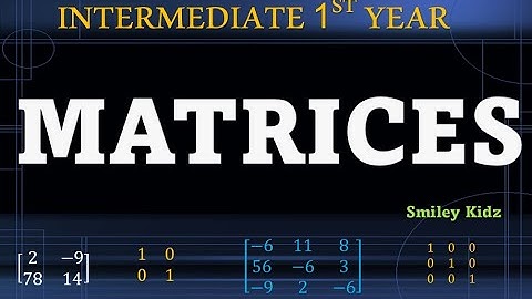 MATRICES | Introduction to Matrices | Inter 1st year Maths 1A | Intermediate Maths | IIT JEE MATH |