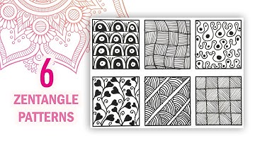 6 easy zentangle patterns for beginners step by step