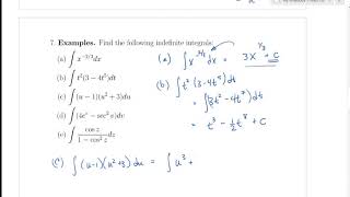SFU MATH152 5.4 Indefinite Integrals (main lecture)
