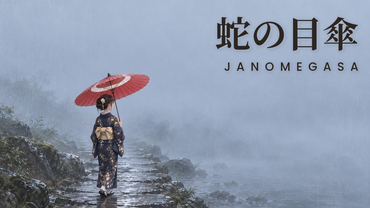 JANOMEGASA（蛇の目傘） — Japanese Zen Music of Rain on a Red