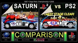 Sega Rally Championship (Sega Saturn vs PlayStation 2) Side by Side Comparison - Dual Longplay