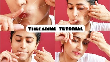 DIY Threading |  Eyebrows, Upper lips, Chin Threading at home / self threading
