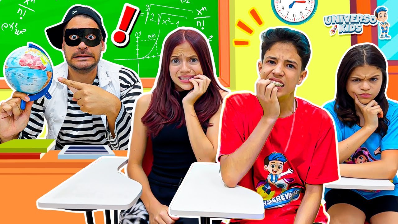 Henrique, Manu e Jessica e a História do Ladrão na Escola - Universo Kids
