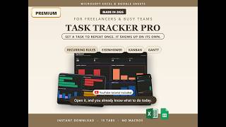 How to Use the Task Tracker Pro Spreadsheet | Excel & Google Sheets Setup in 2 Minutes