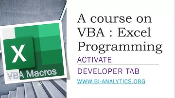 Activate the developer tab and write your first program : Excel VBA Tutorials