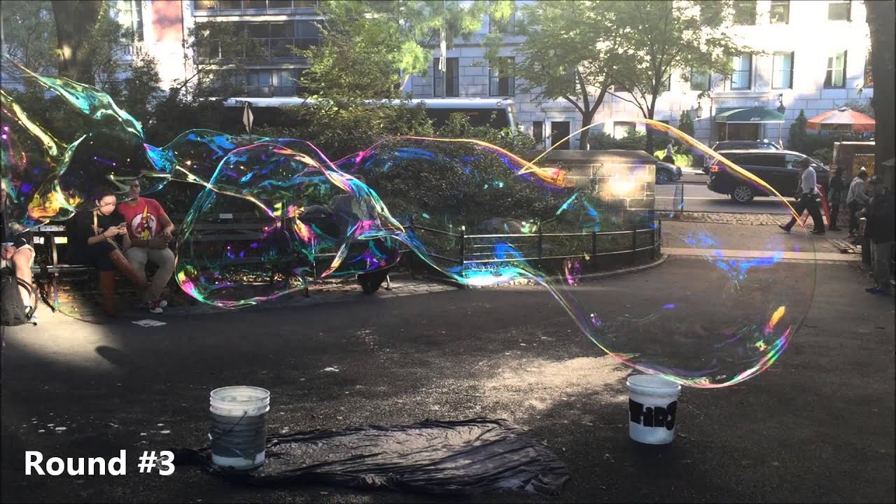 Making Giant Soap Bubbles in Central Park, New York City YouTube