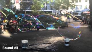 Making Giant Soap Bubbles in Central Park, New York City