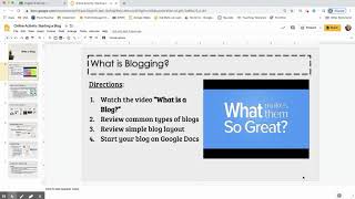 Screencast- Activity: Start a Blog