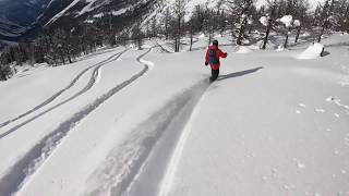 Austin follow cam at Stellar Heliskiing