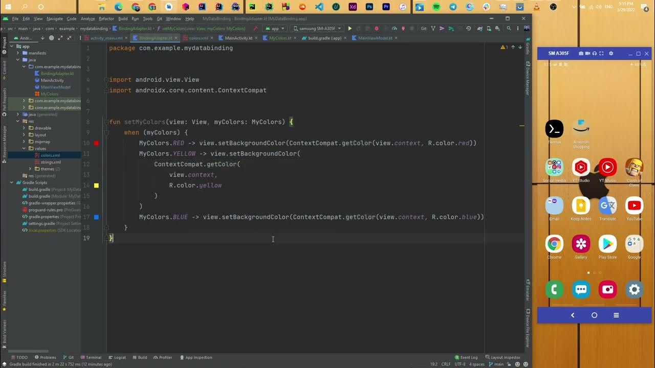 143 Android Kotlin Development 2022 [Arabic] Binding Adapters YouTube