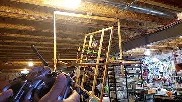 Drone 3 axis test platform. Thrust vectoring bicopter gyroscopic precession tests.