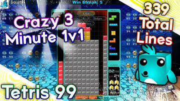 Tetris 99 - Crazy 3 Minute 1v1 - 339 Total Lines