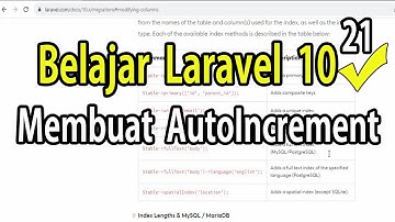 Belajar Laravel 10 Membuat AutoIncrement Dengan Migration