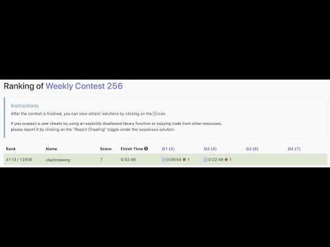 Leetcode Weekly Contest