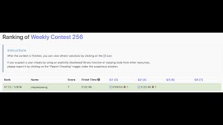 Leetcode Weekly Contest 256 (4113 / 12936)