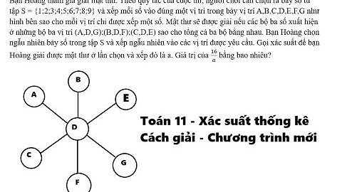 Toán 11: Bạn Hoàng tham gia giải mật thư. Theo quy tắc của cuộc thi, người chơi cần chọn ra bảy số