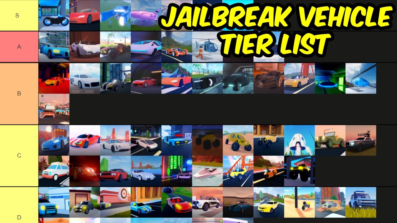 jailbreak vehicle tier list